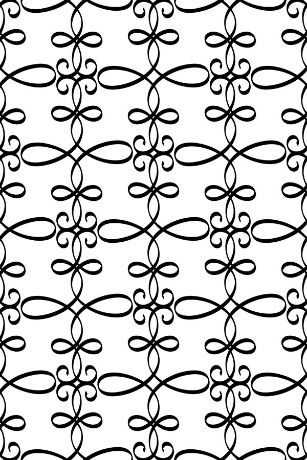 Swirled black line decorative pattern