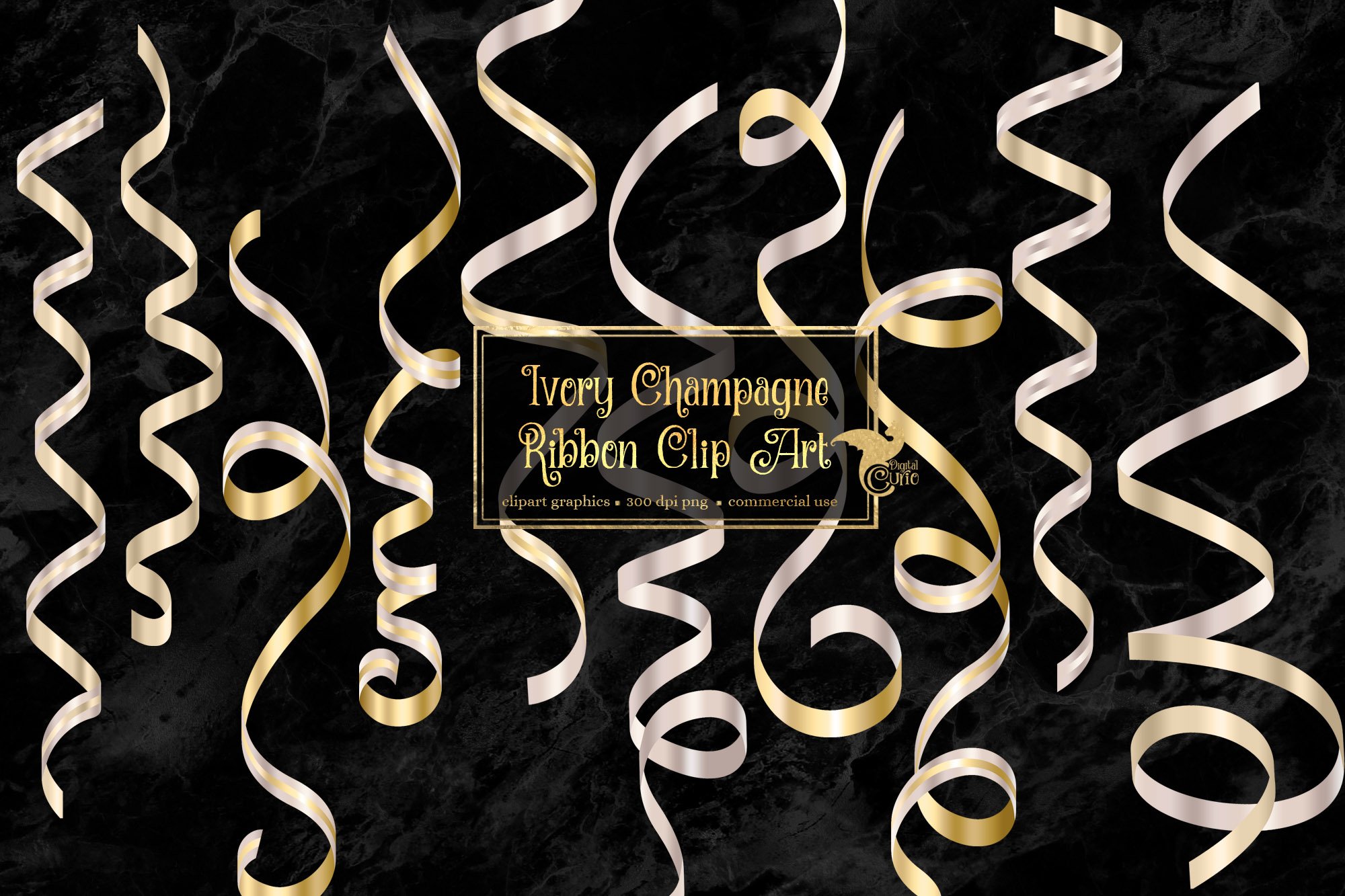 Ivory Champagne Ribbon Clipart