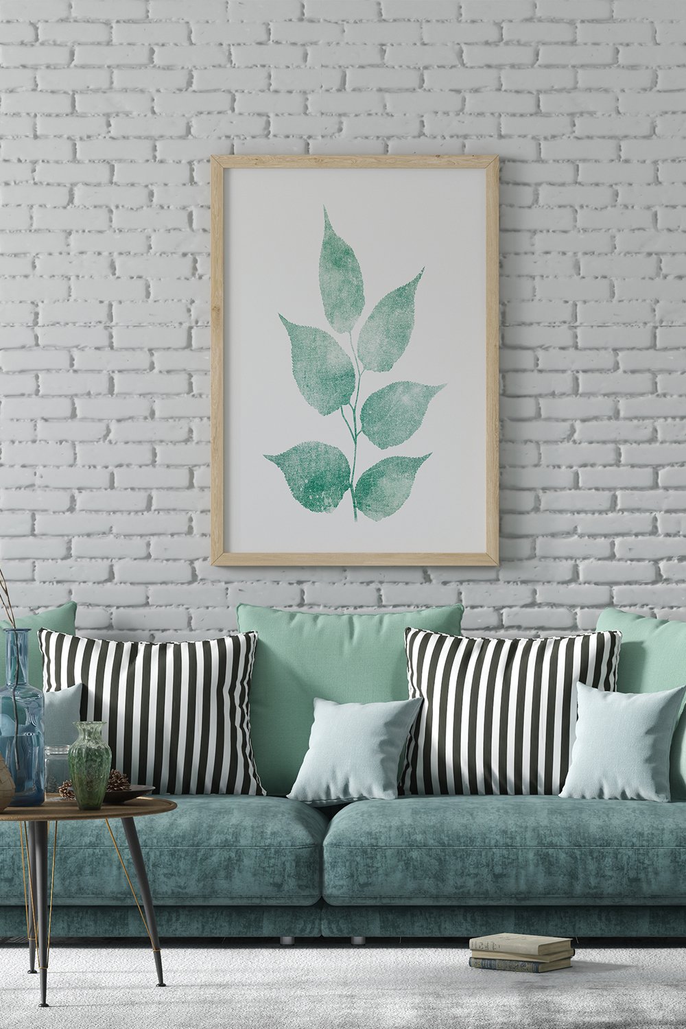 Green Nature Wall Art, Botanical Leaf Print