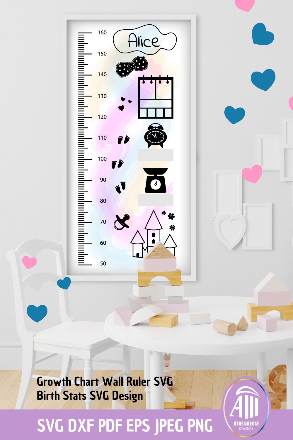 Growth Chart| Wall height chart| Baby Shower Templates