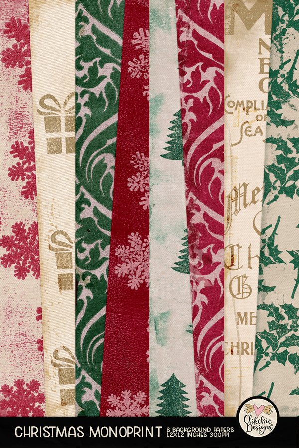 Vintage Christmas Background Paper Pack