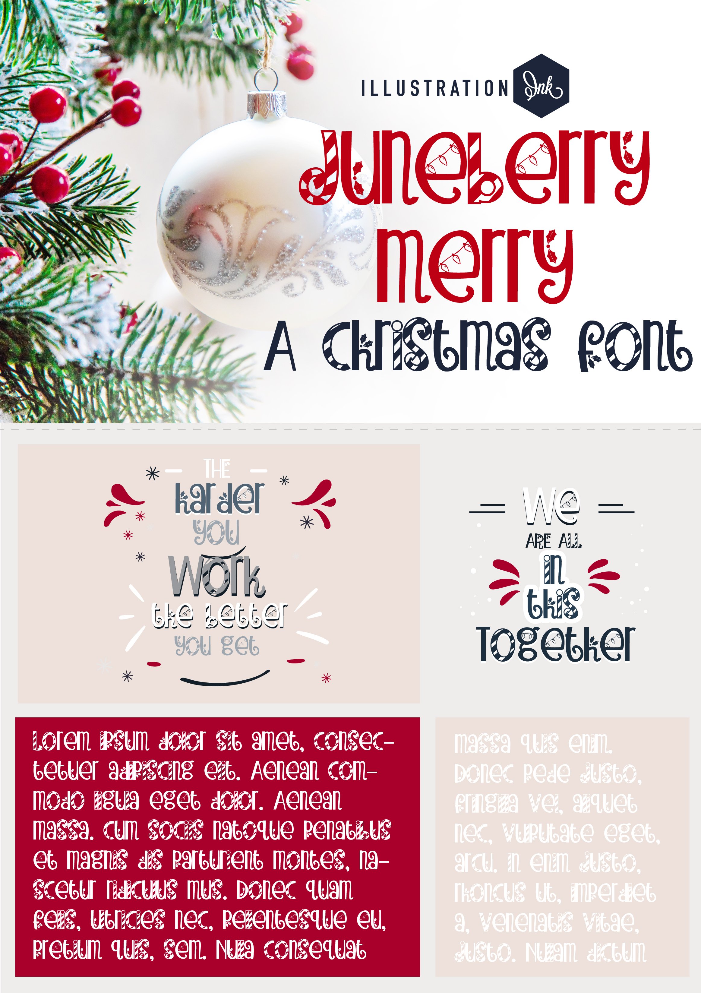 Hand-crafted, hand-written, Christmas script