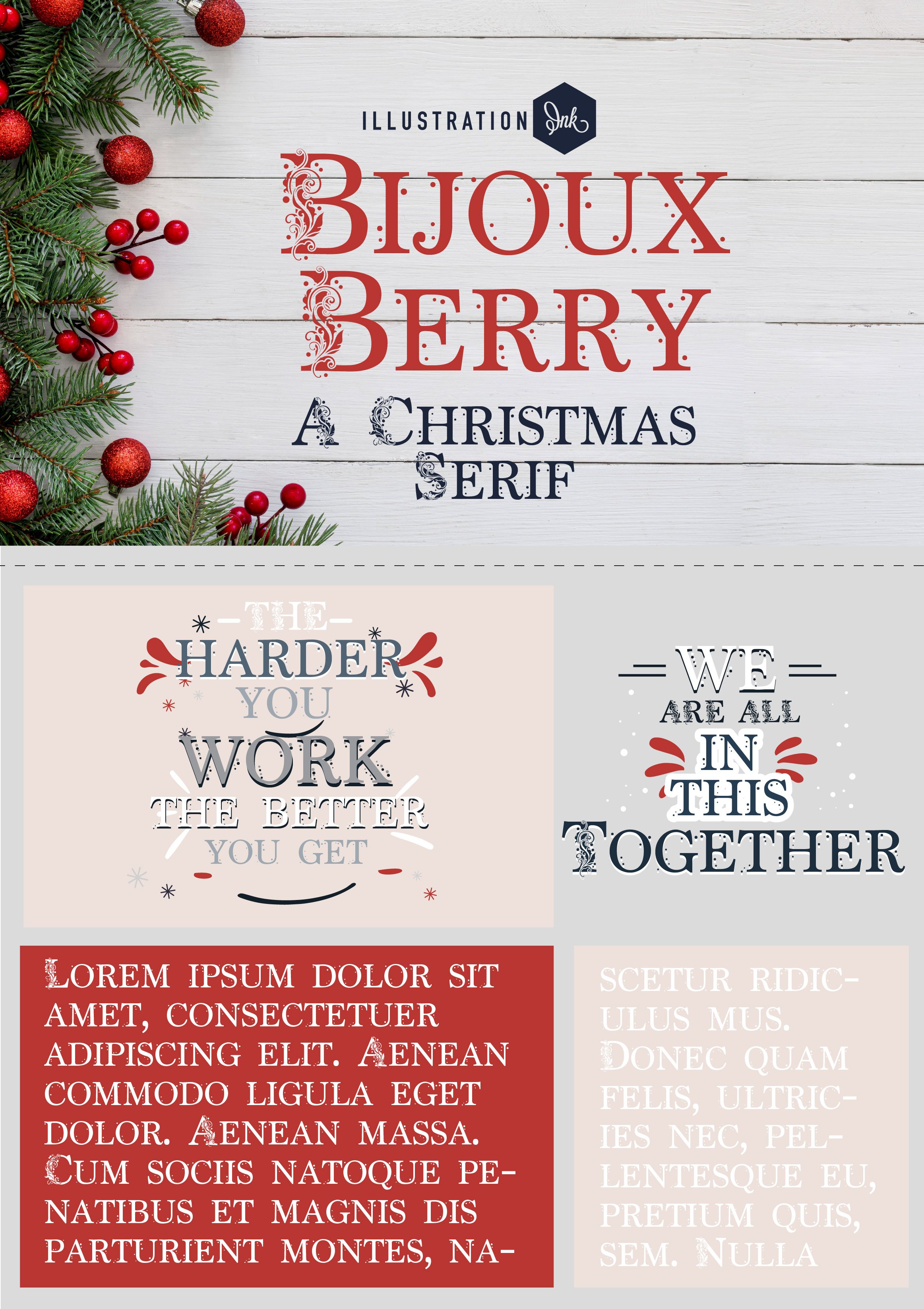 Hand-crafted, hand-written, Christmas script