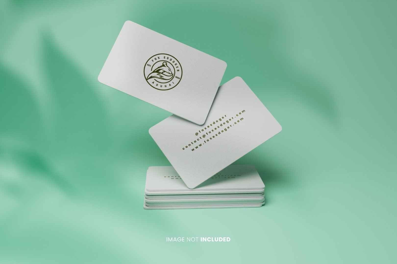 white card and green pastel background logo mockup psd