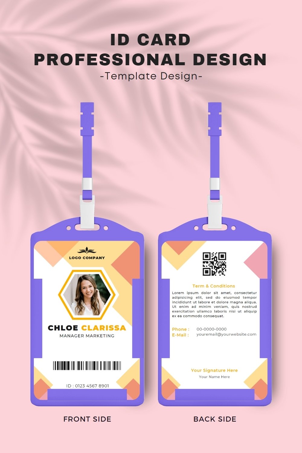 id card professional, canva template