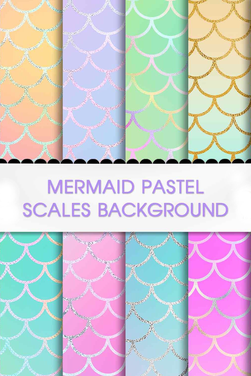 Iridescent Mermaid Sparkling Scales Digital paper