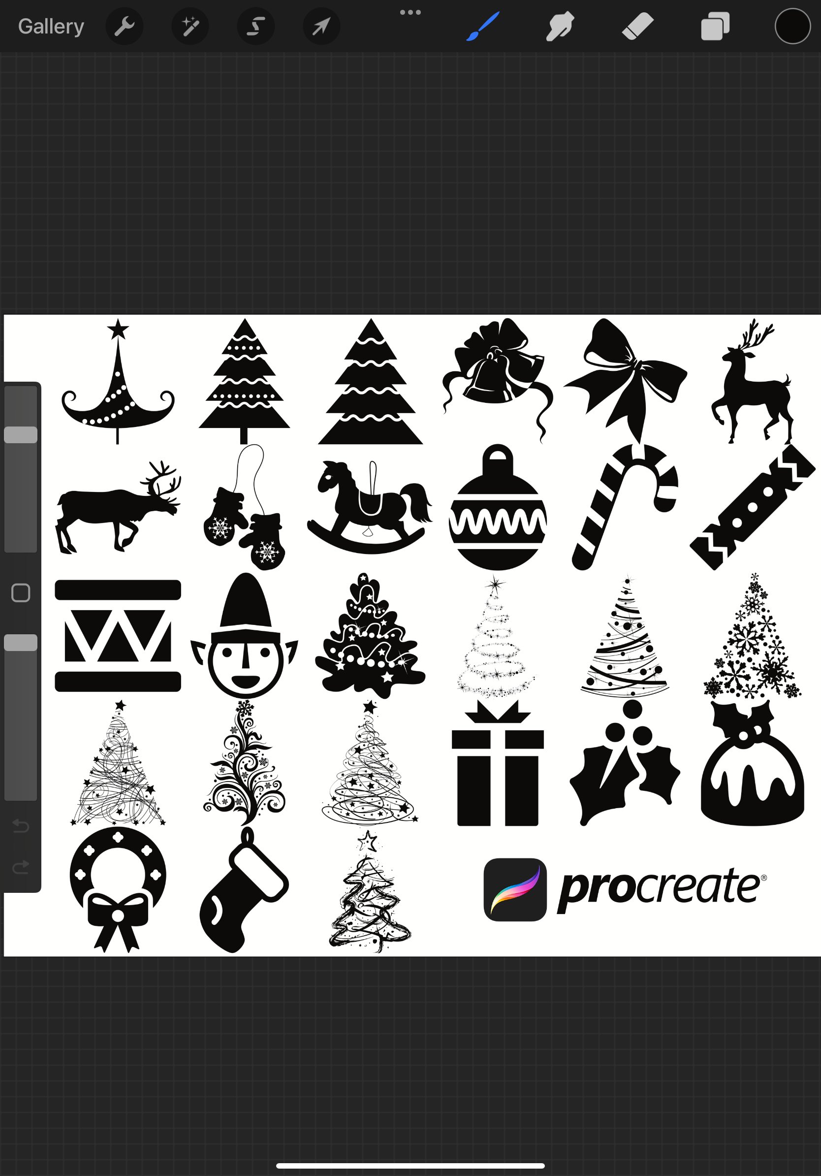Christmas Winter Elements Procreate Brush Stamps (2267882)