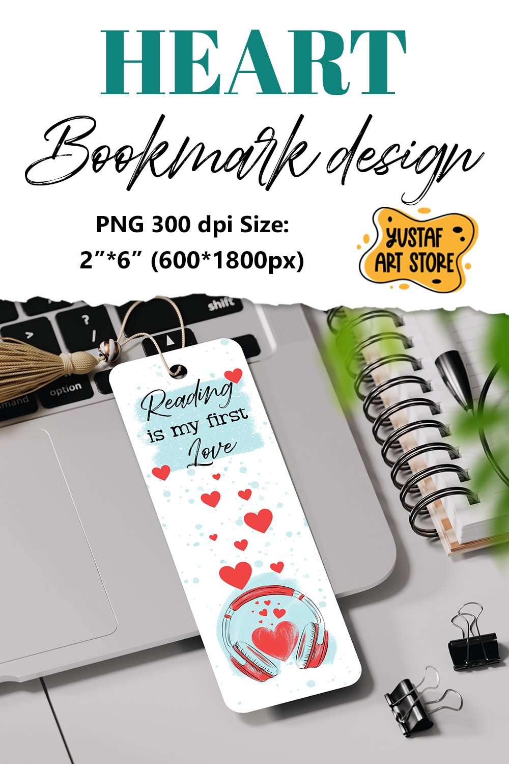 Valentine Bookmark printable design. Love Bookmark (3165957)