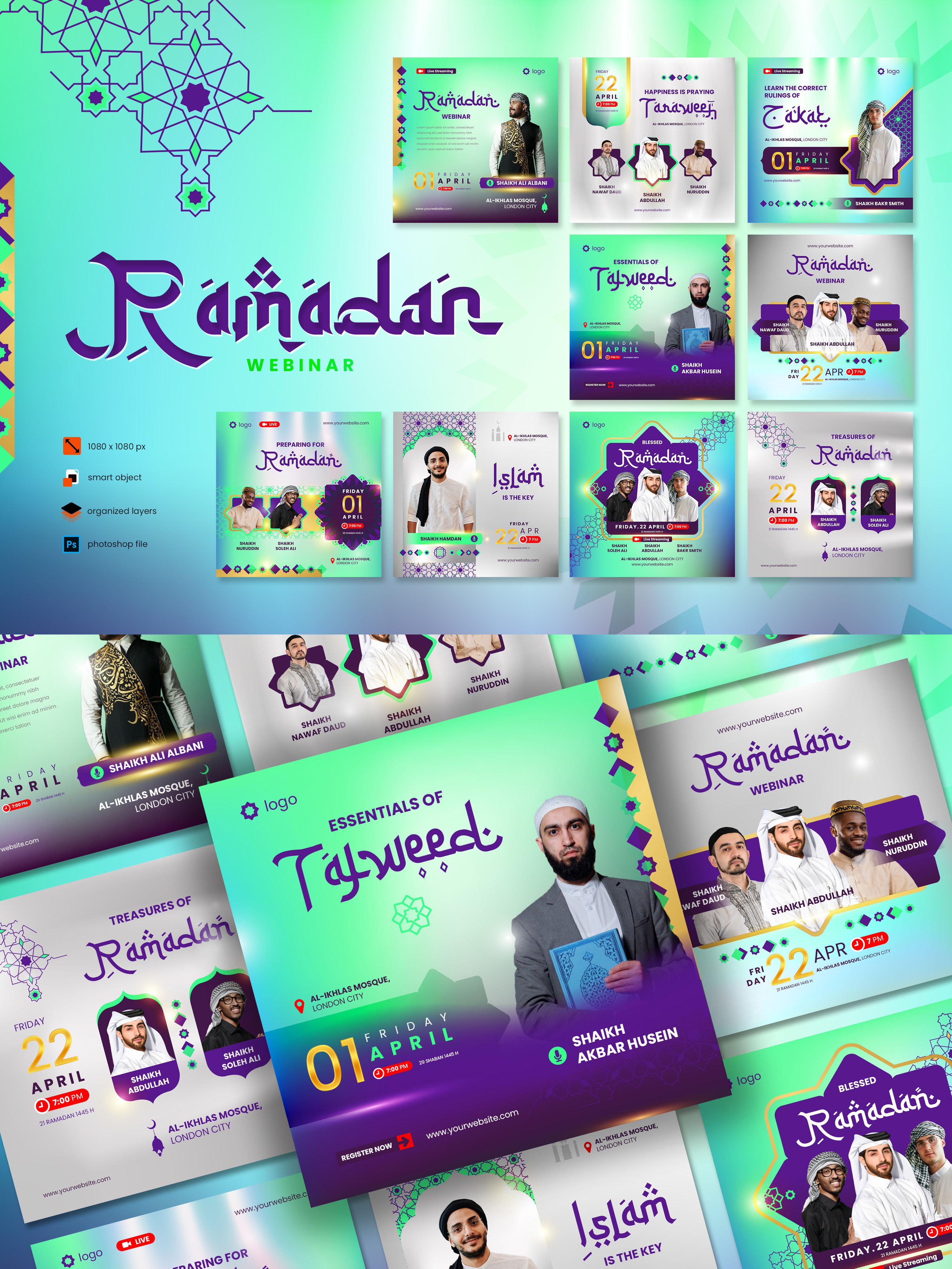 Ramadan kareem webinar social media post template (3581553)