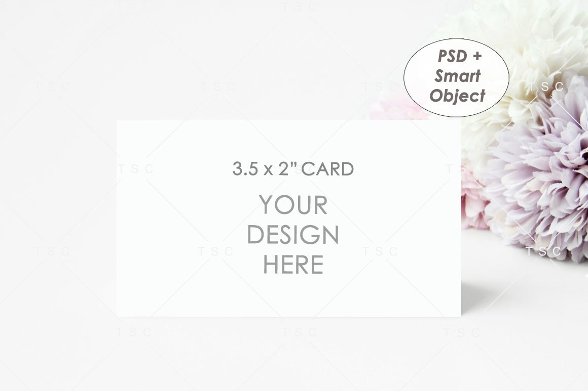 3.5" x 2" Card Mockup / Place Card / Business Card (302993)