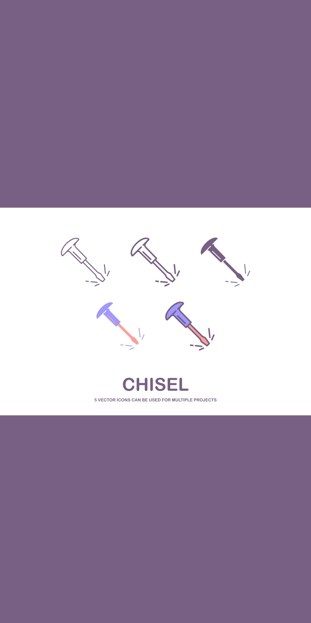 chisel icon vector with different style design.