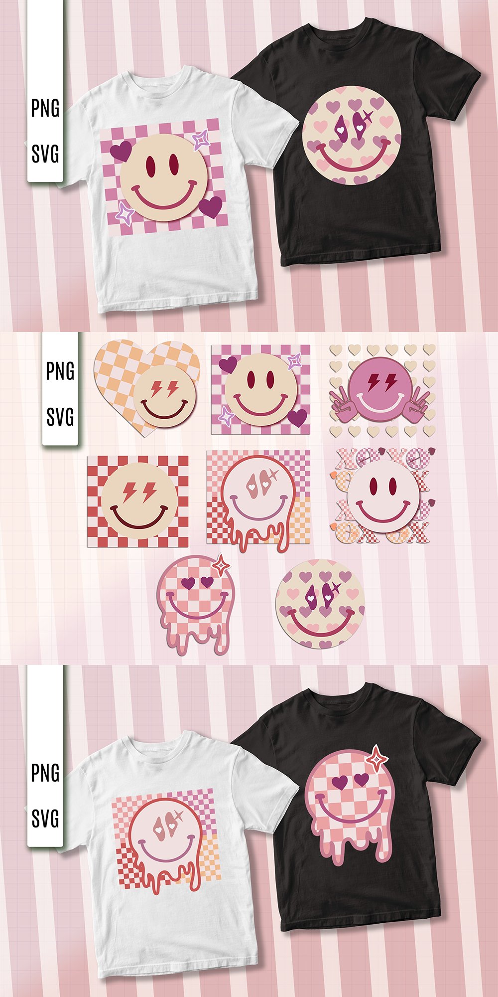 retro valentine smiley face svg
