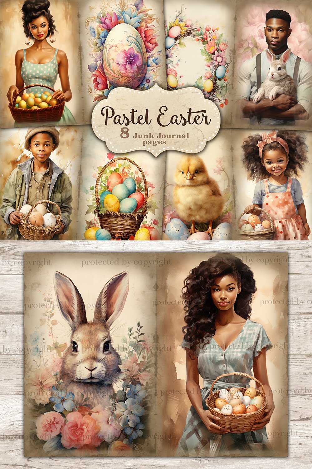 Pastel Easter Junk Journal Kit | Spring Printable Paper