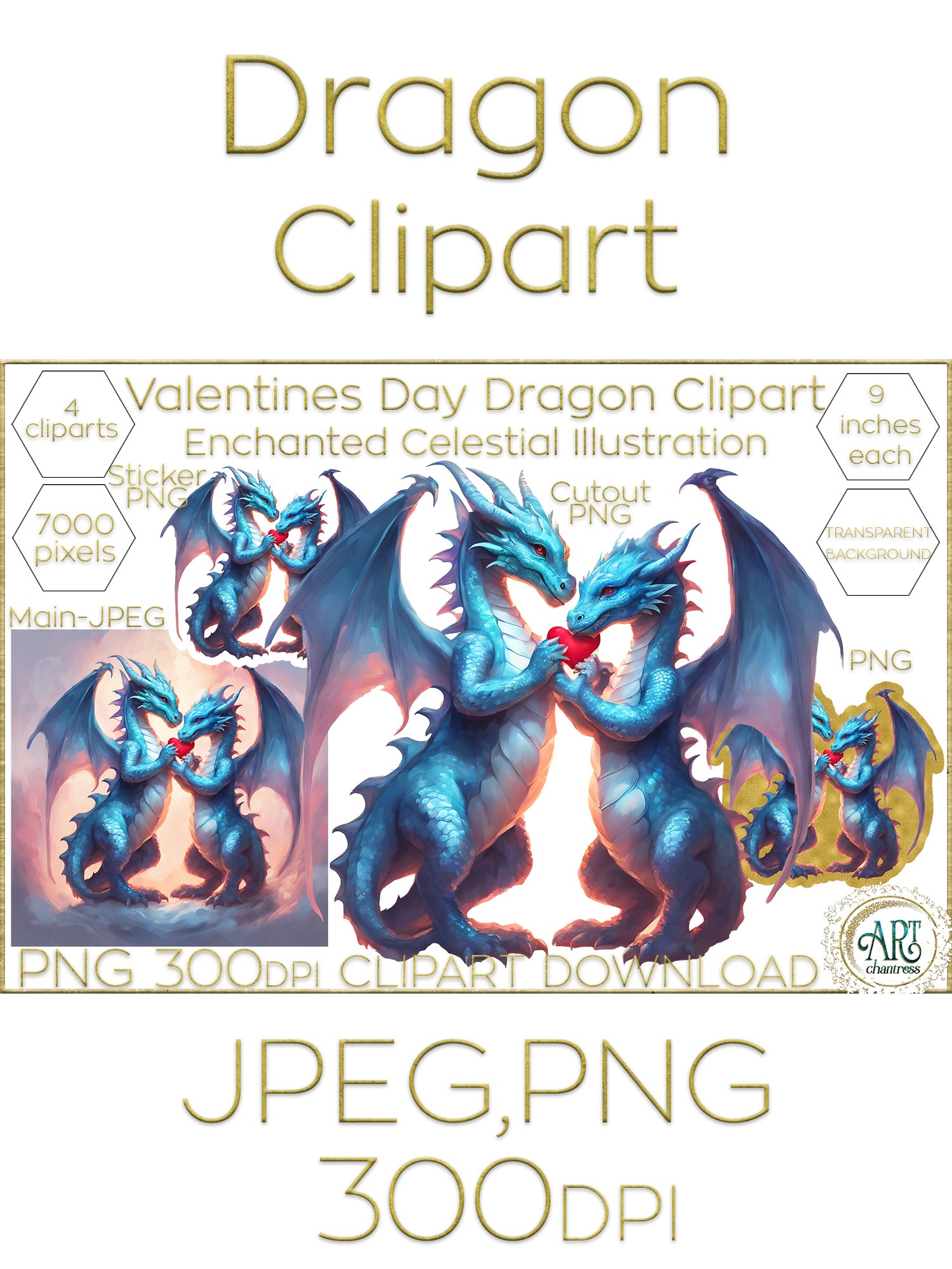 Valentines Day Dragon Clipart Magic Graphics (3030343)
