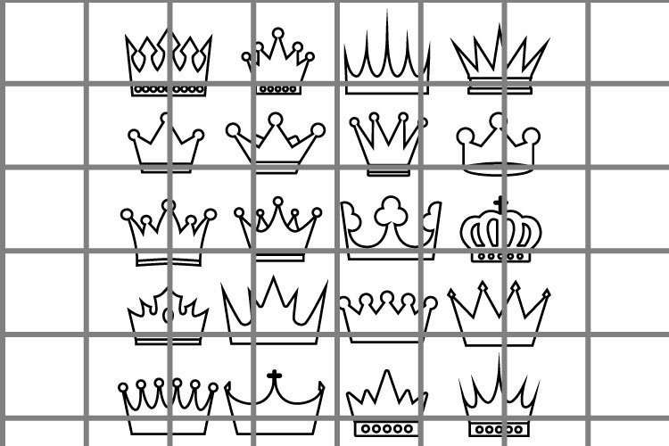Black crown SVG set for cut. King print.