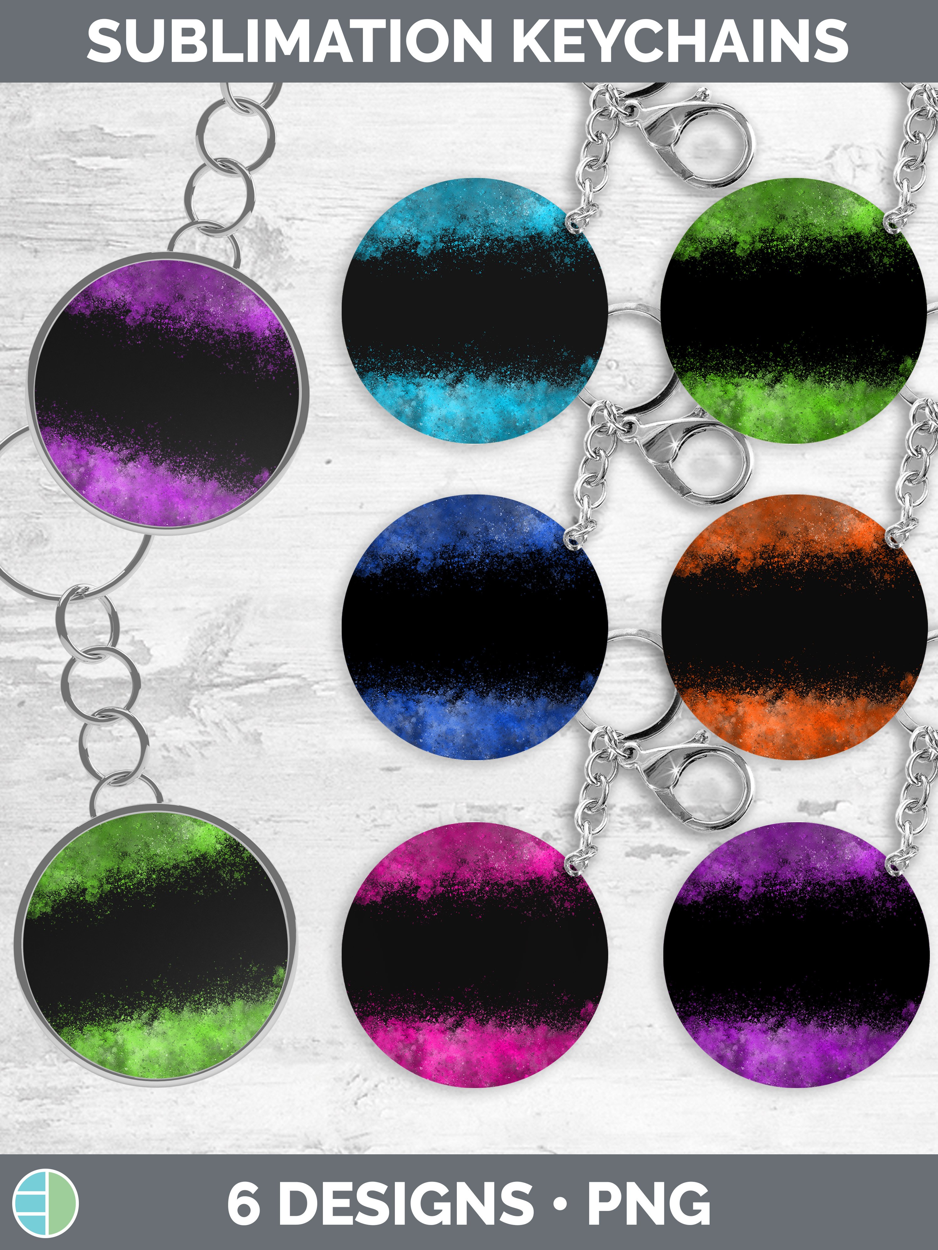 Bright Keychain Bundle | Keyring Sublimation Designs