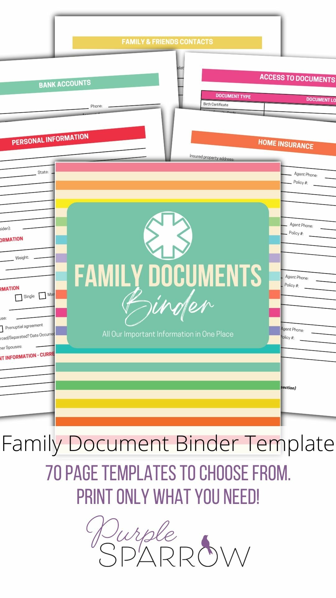 Family Document Binder Template PDF In Case of Emergency