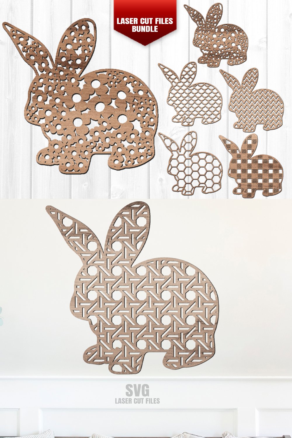 Easter Bunny SVG Bundle | Easter SVG Laser Cut Files
