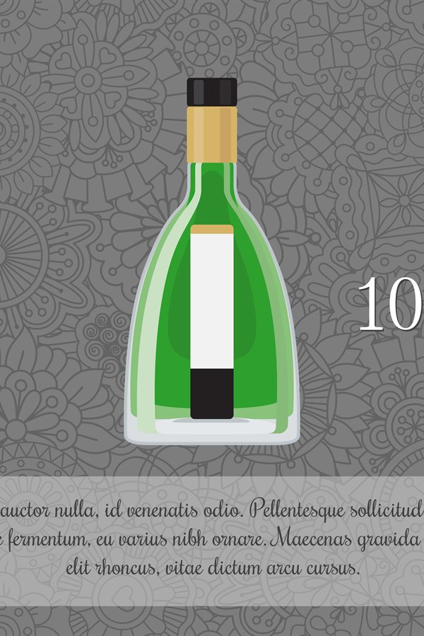 Absinthe alcoholic beverage card template