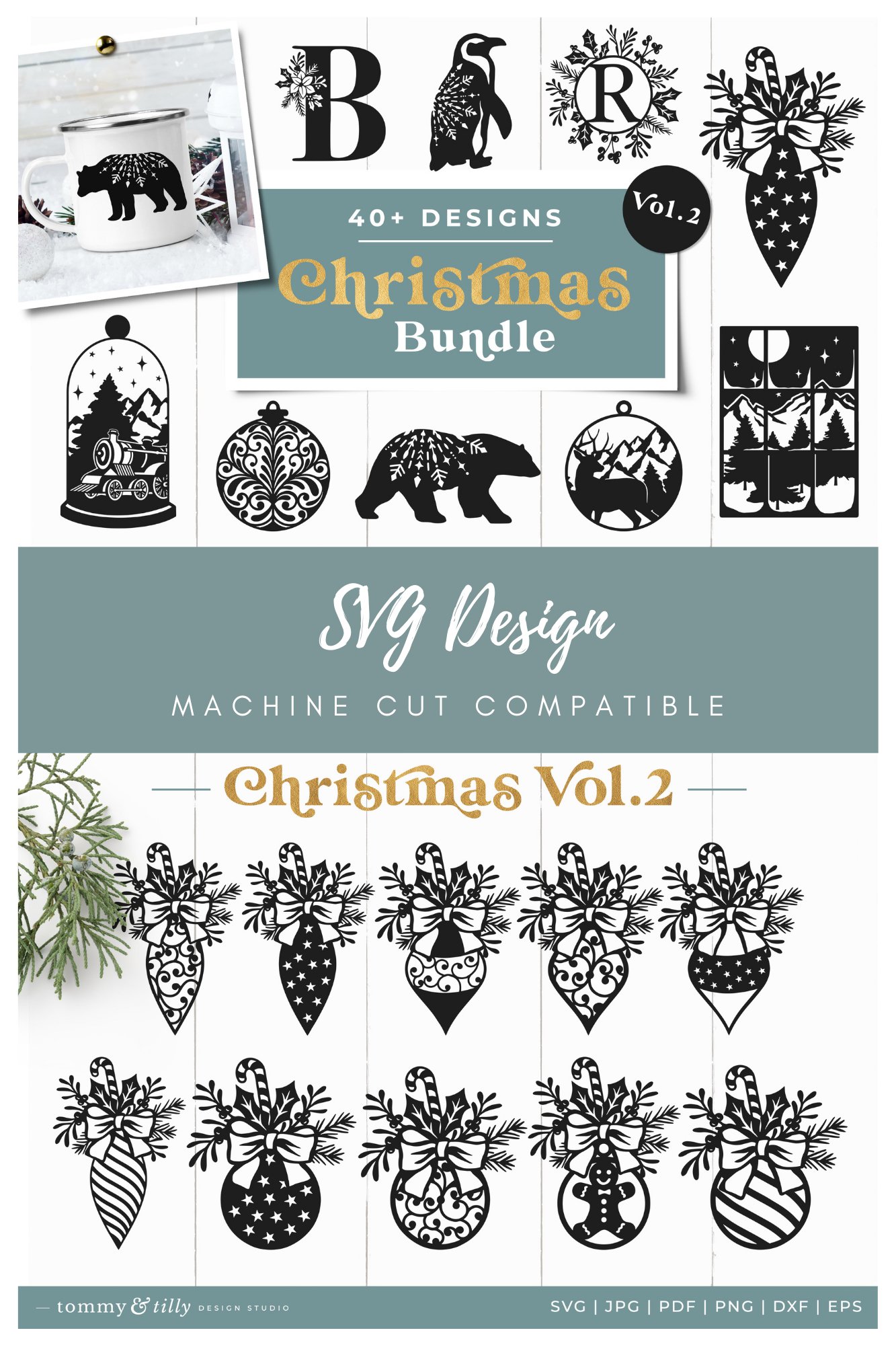 Vol.2 Christmas Bundle SVG Bundle Cut Files (1049315)