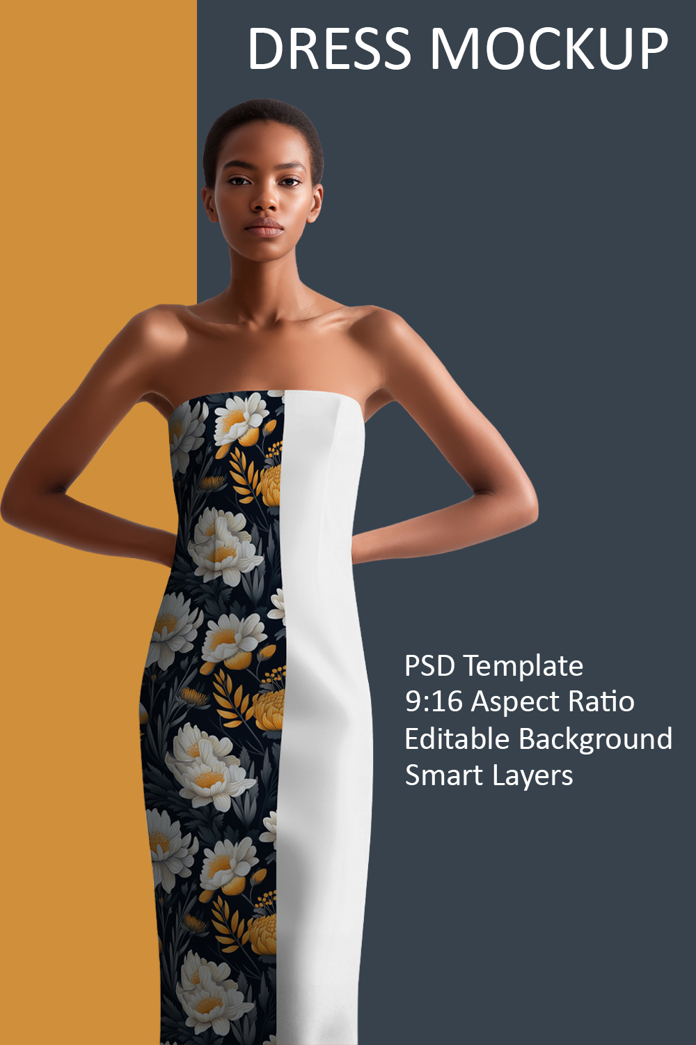 Strapless Dress Mockup PSD Template Strapless Dress Mockup PSD Template