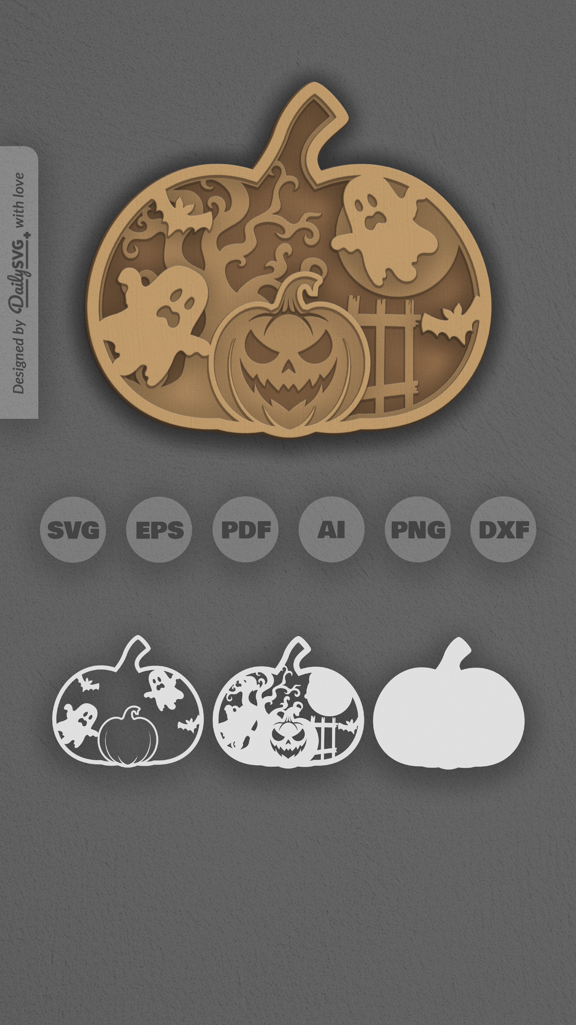 Halloween Layered Laser Cut 3D SVG (5939675)