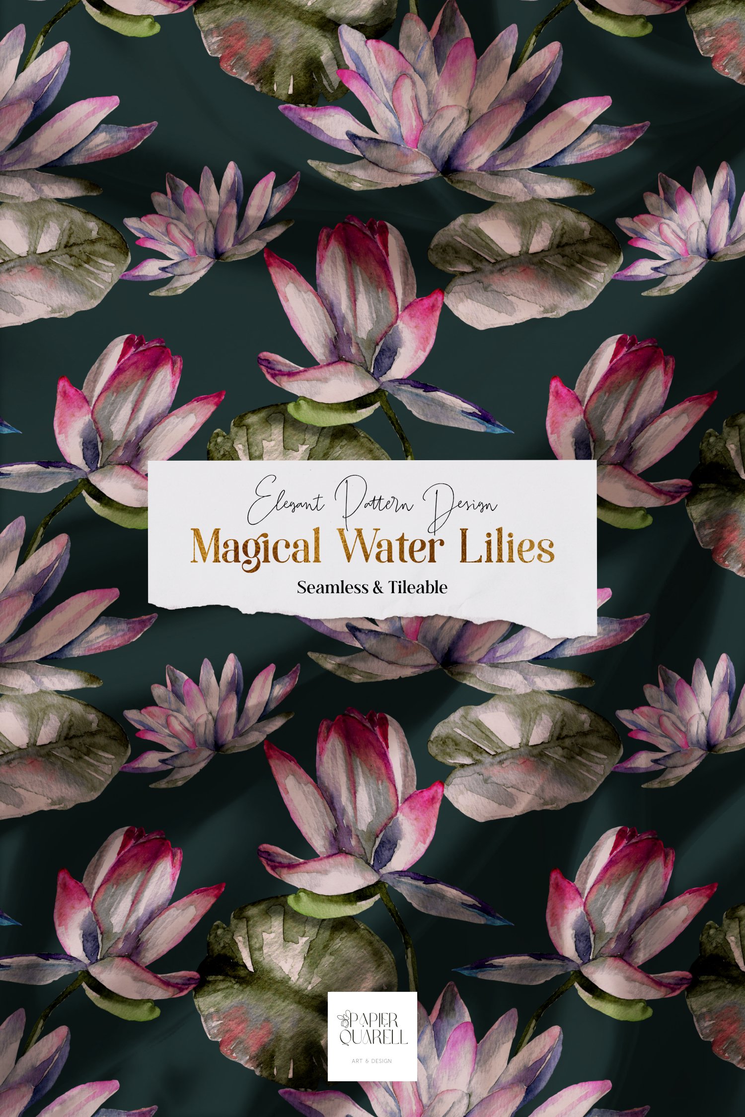 Magical Water Lilies - Seamless Pattern Design