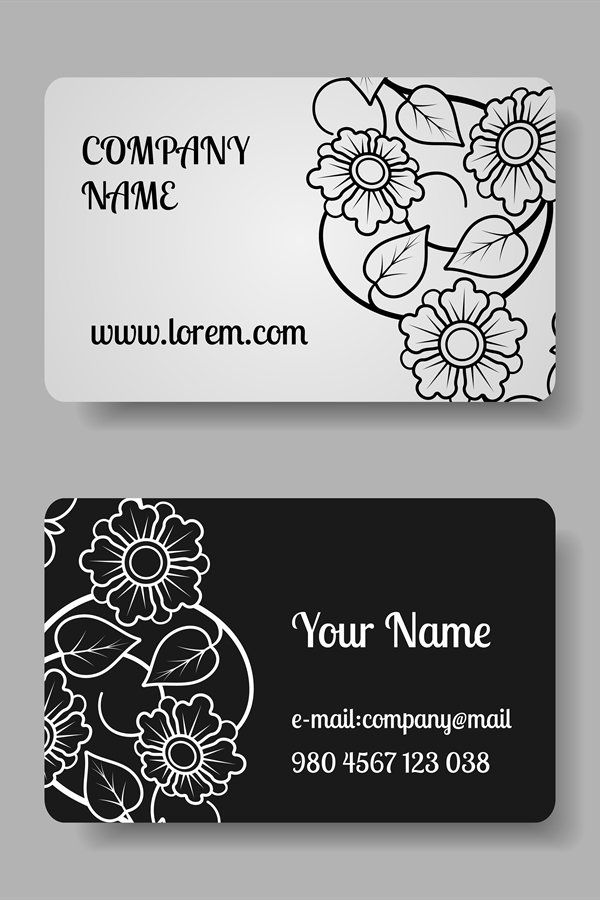 Business card collection with flowers (812779) Illustrations Design