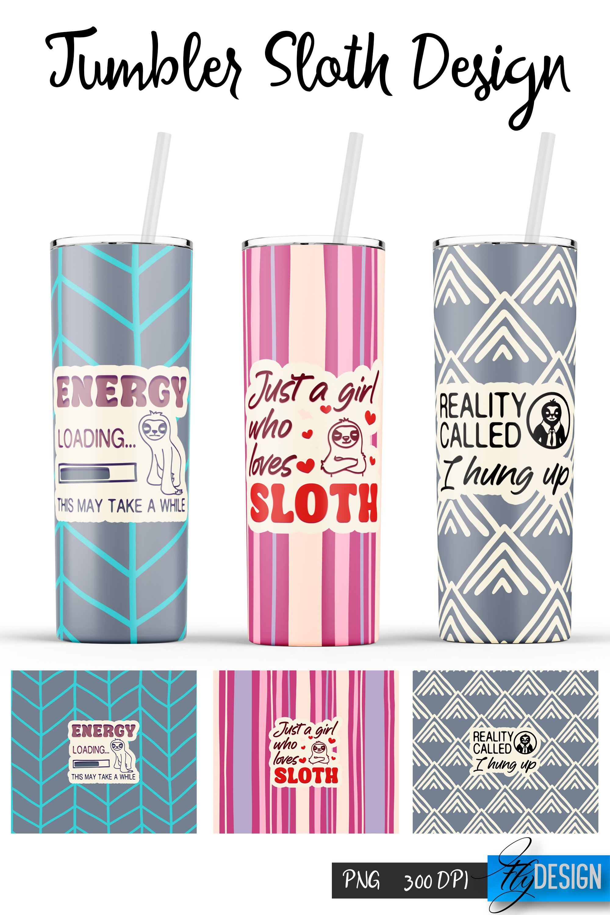 Sloth Tumblers | 20 Oz Tumbler Wrap Template | (3048218)