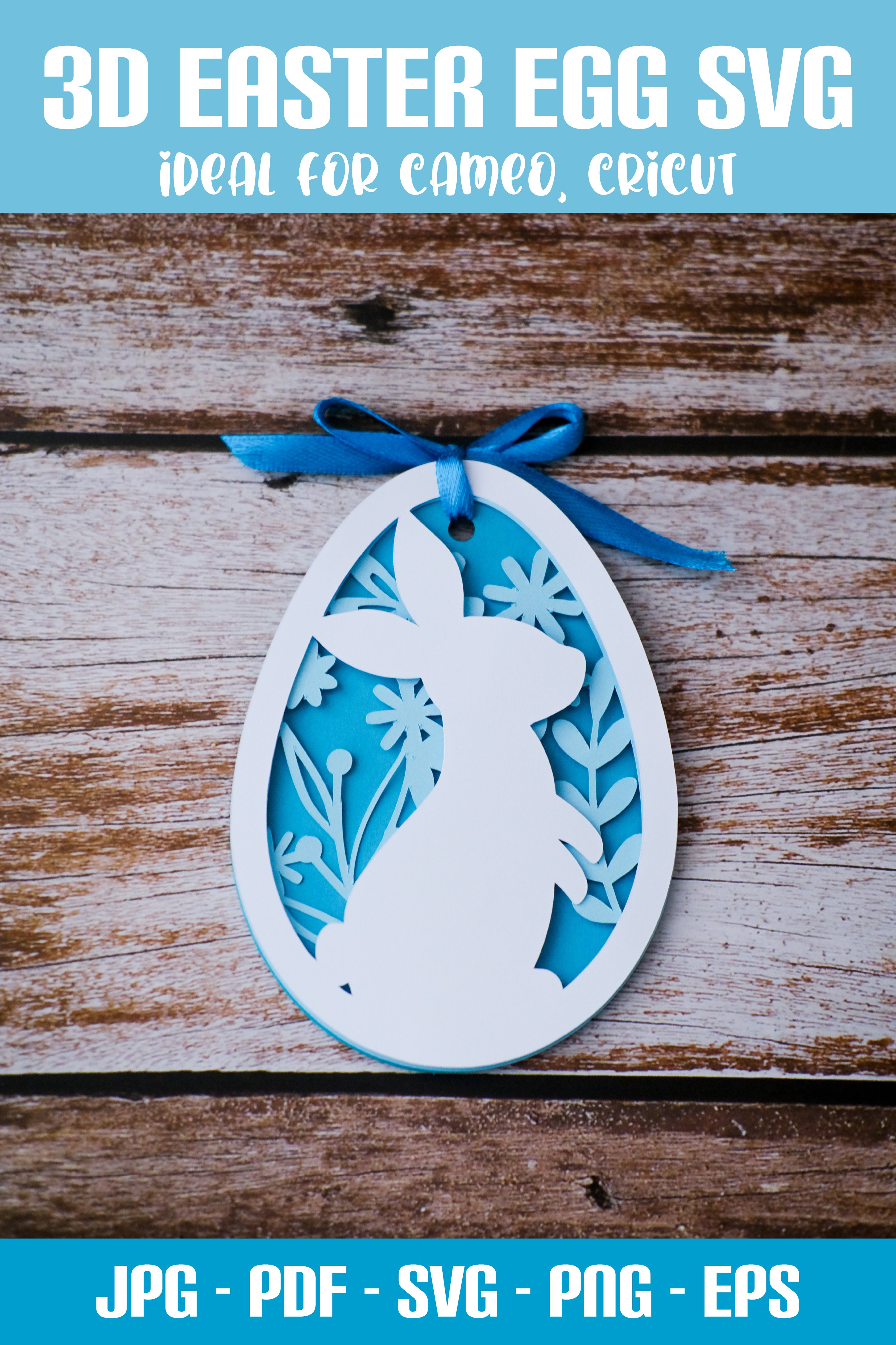 3D Easter Egg SVG I Layered SVG Design I Easter paper cut