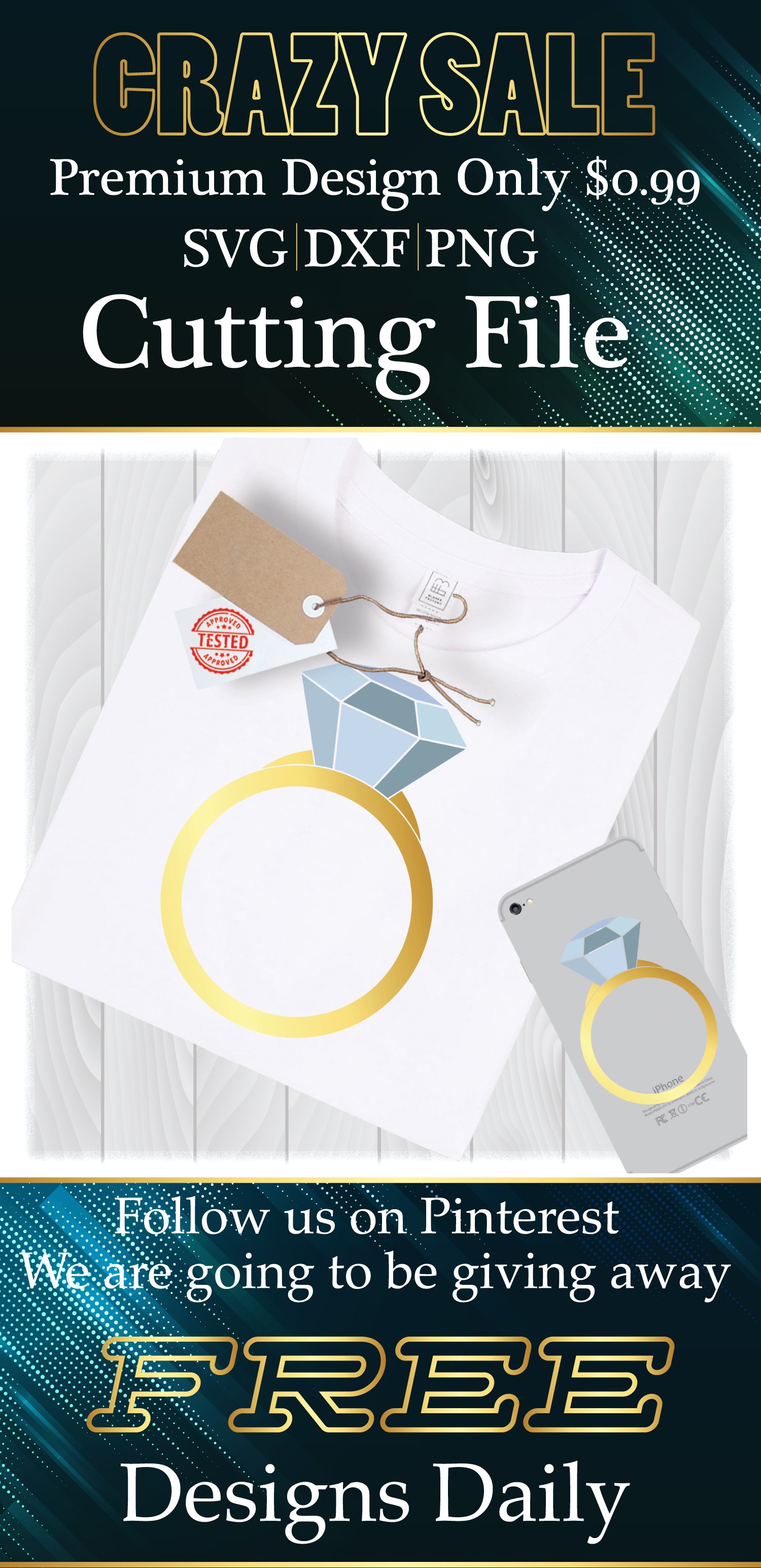 Diamond Ring SVG Files for Cricut Designs