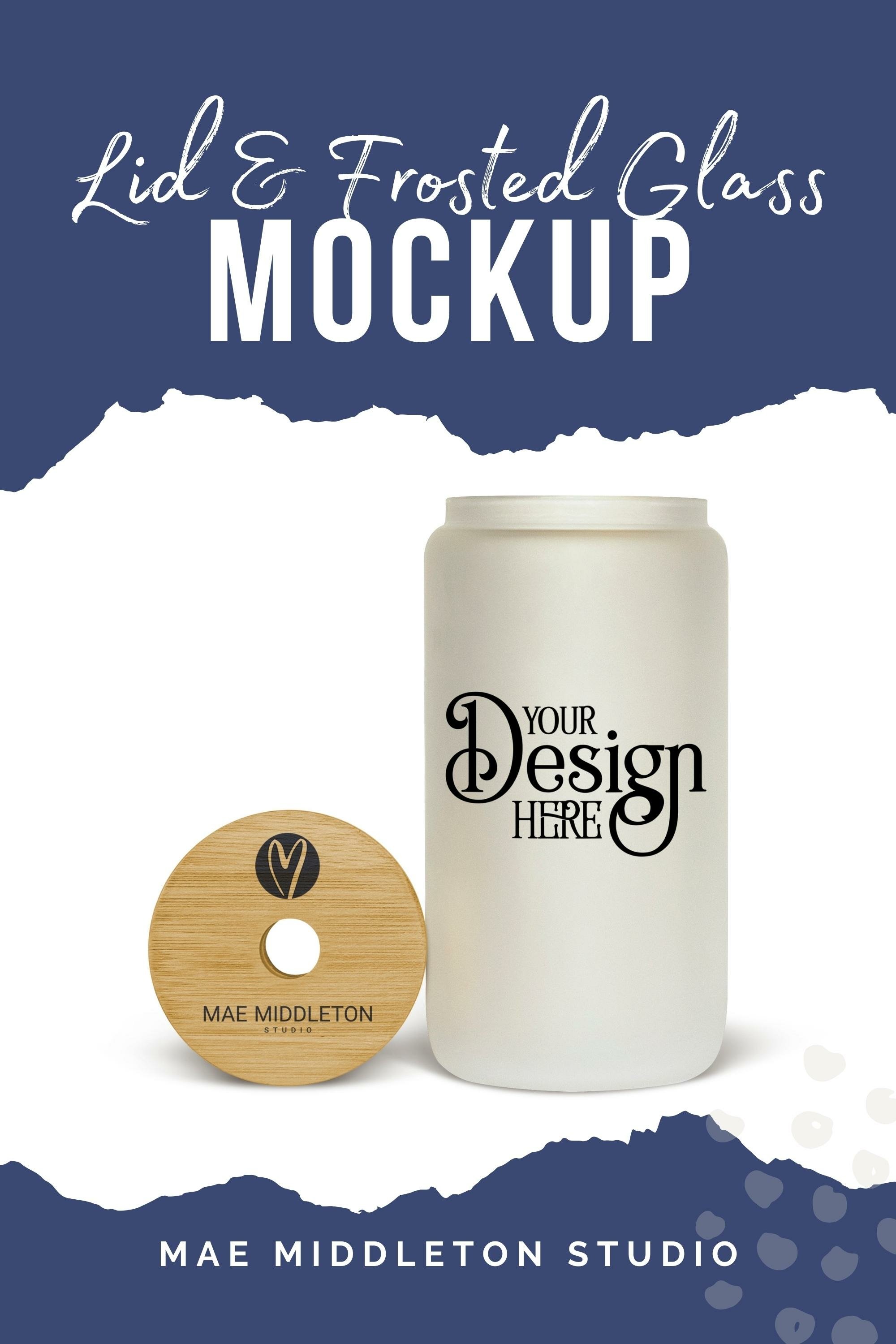 Lid and Frosted Beer Glass Can Mockup for Sublimation