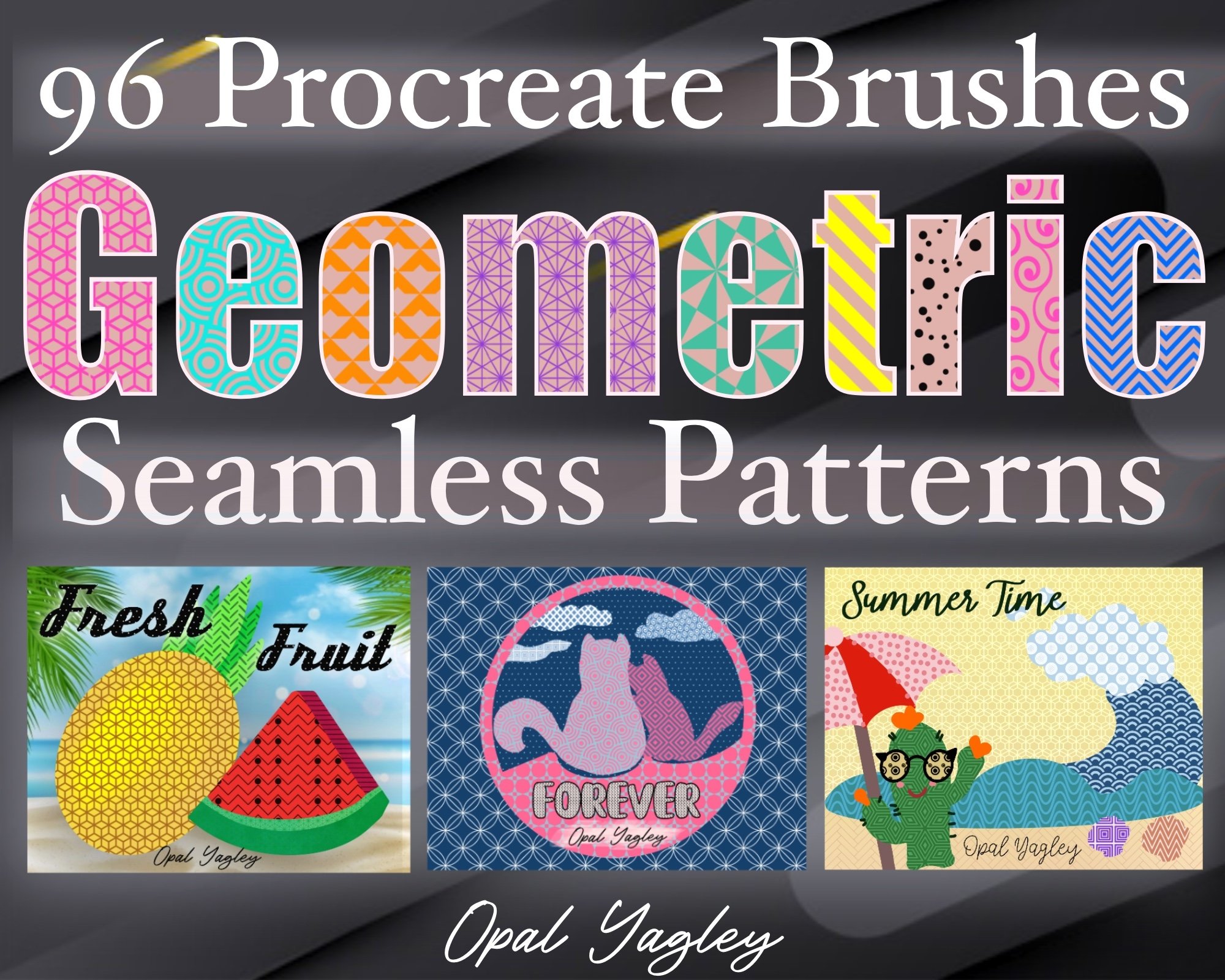 96 Procreate Geometric Seamless Pattern Brushes