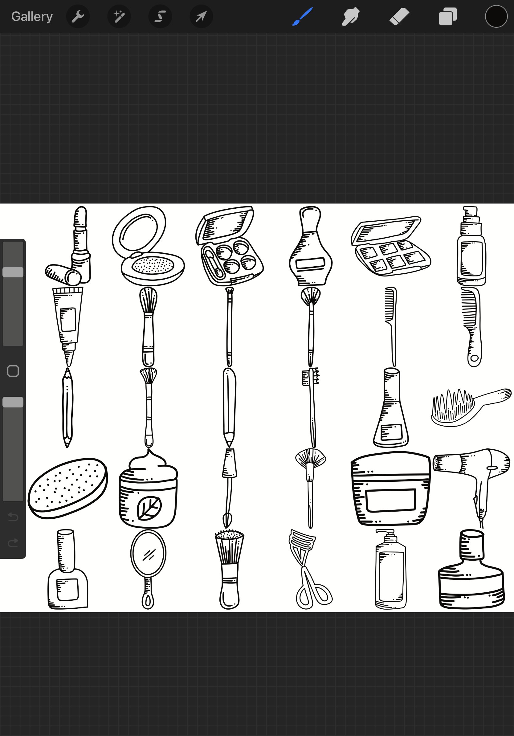 Makeup Icons Set 1 Procreate Brush Stamps, 30 Make Up Icons