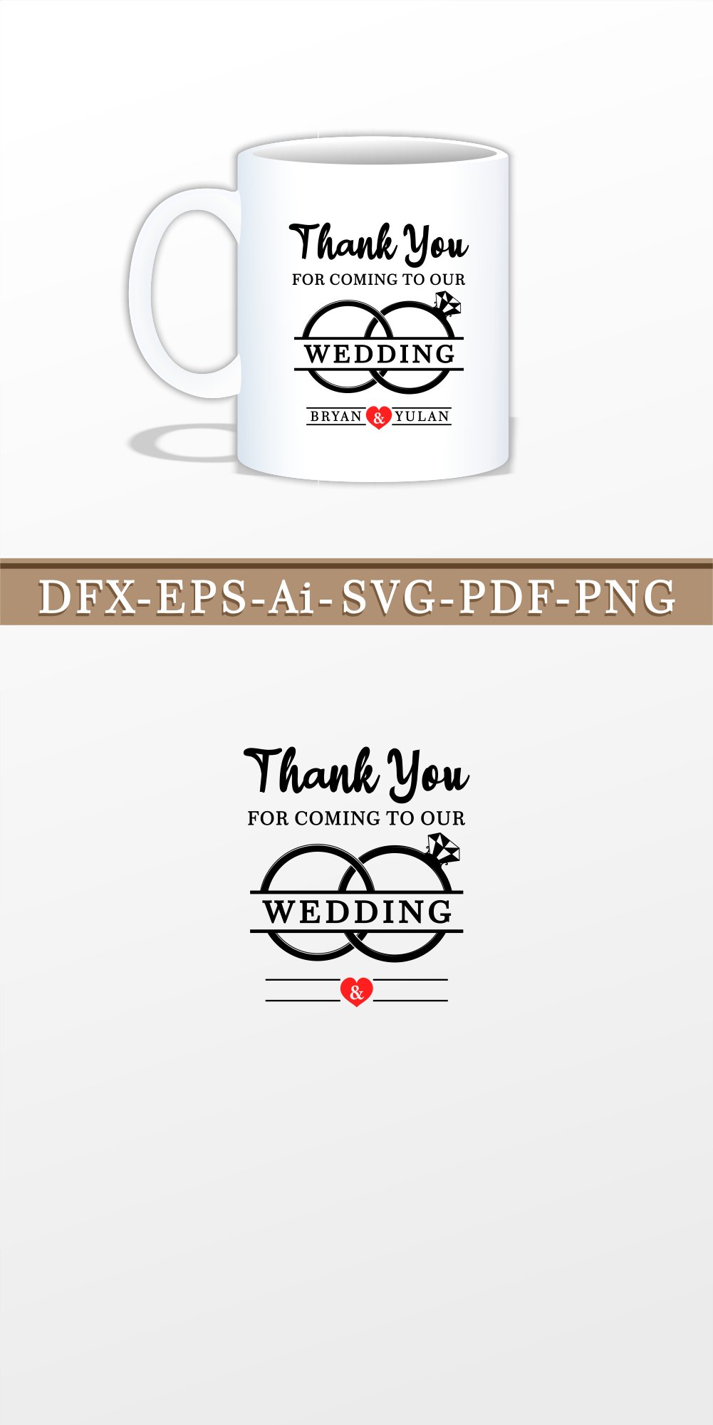 Wedding Sign Svg, Wedding Thank You, Mug Svg Designs, image size:1001x2001