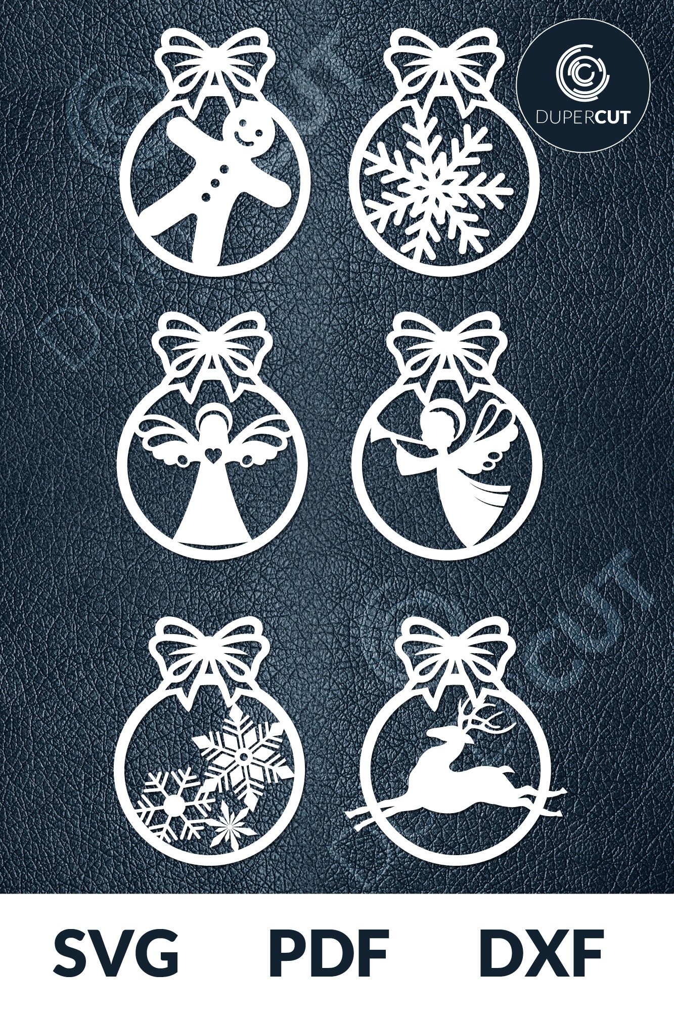 6 designs SVG / PDF / DXF Christmas Ornaments (998550)