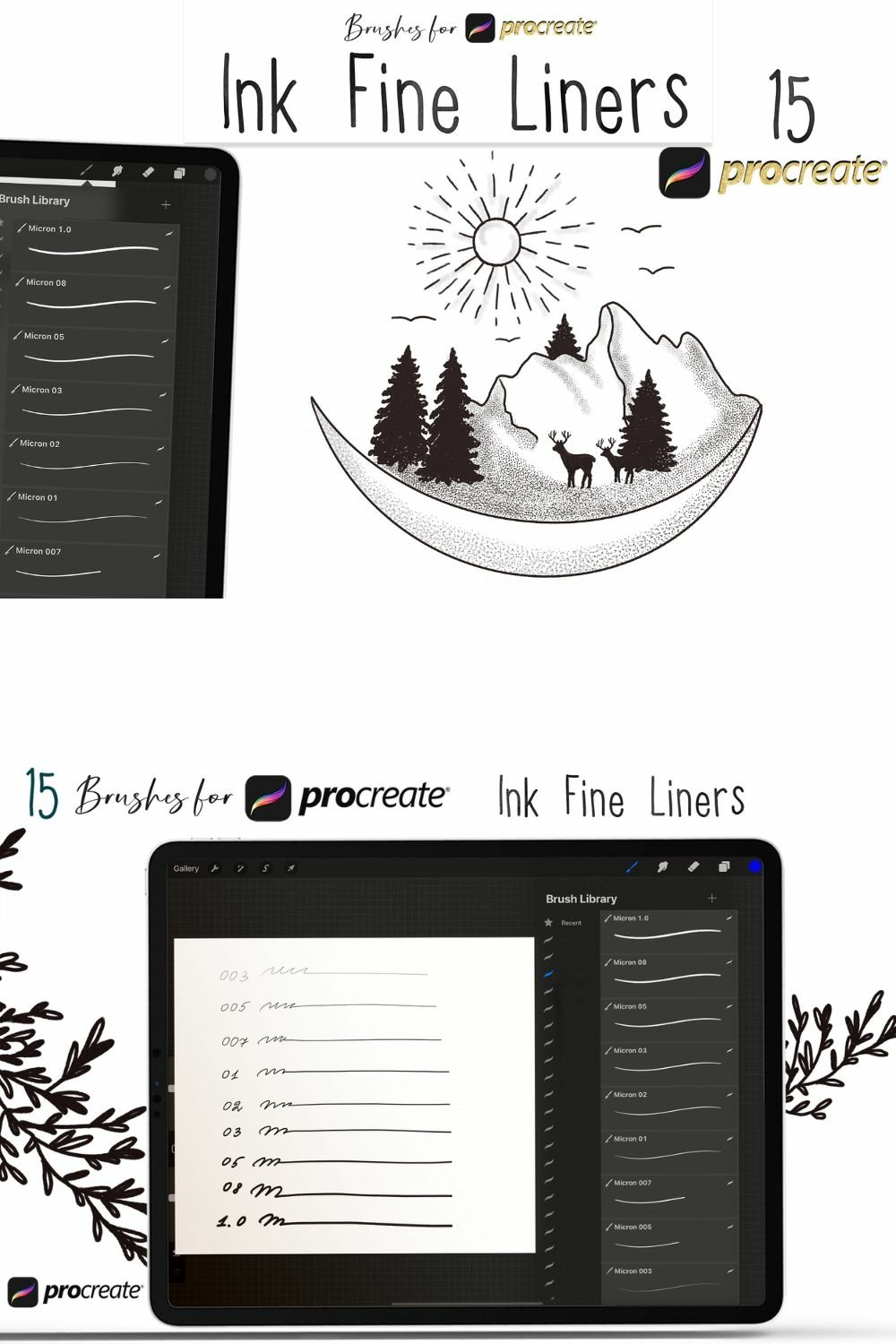 Ink Fine Liners Procreate Brushes