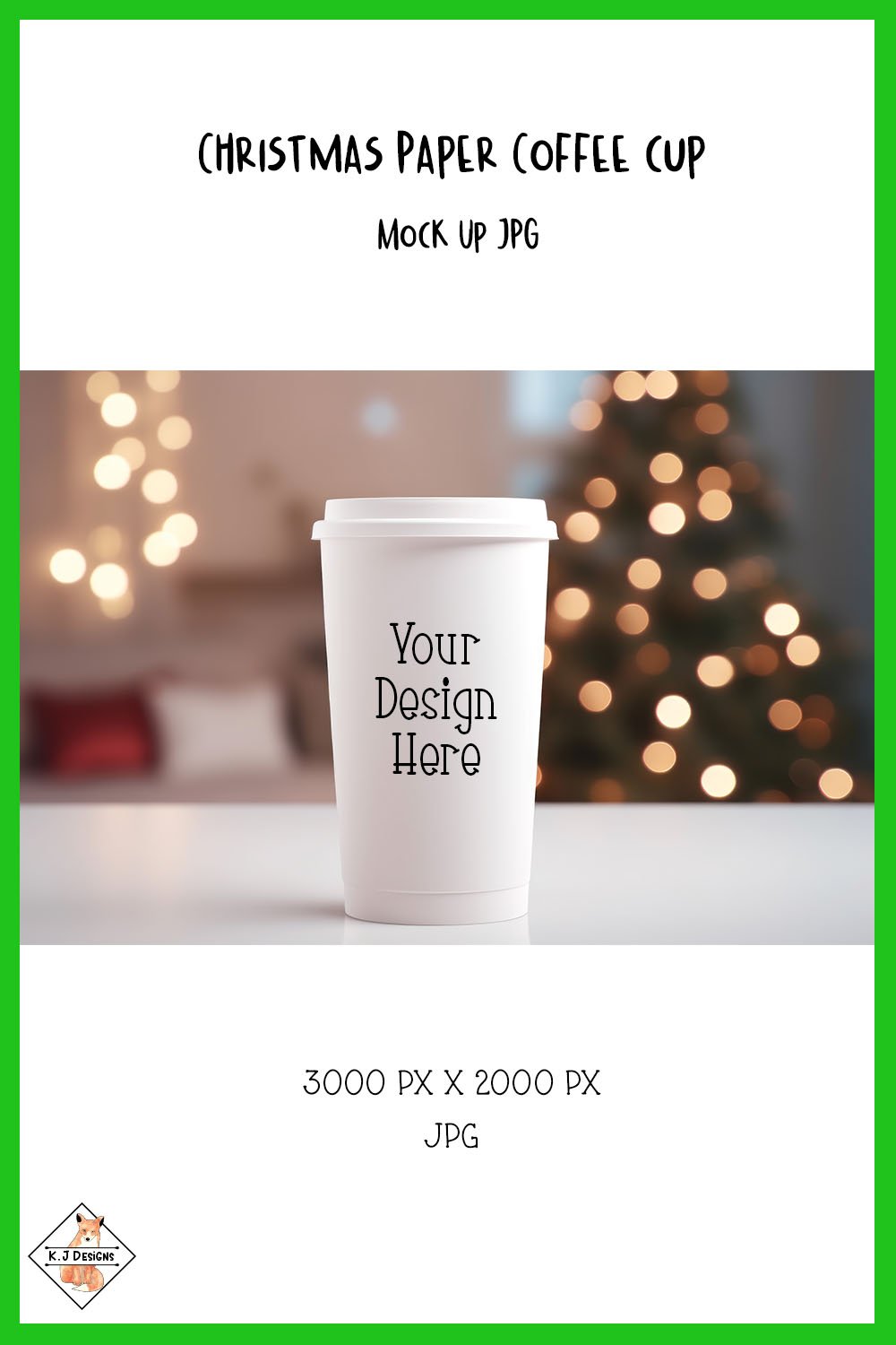 Christmas paper coffee cup mock up photo jpg