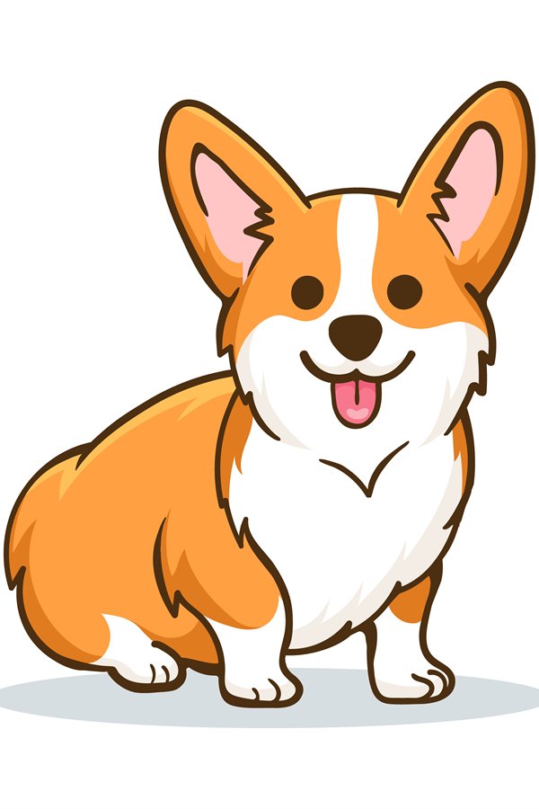 Funny orange welsh corgi