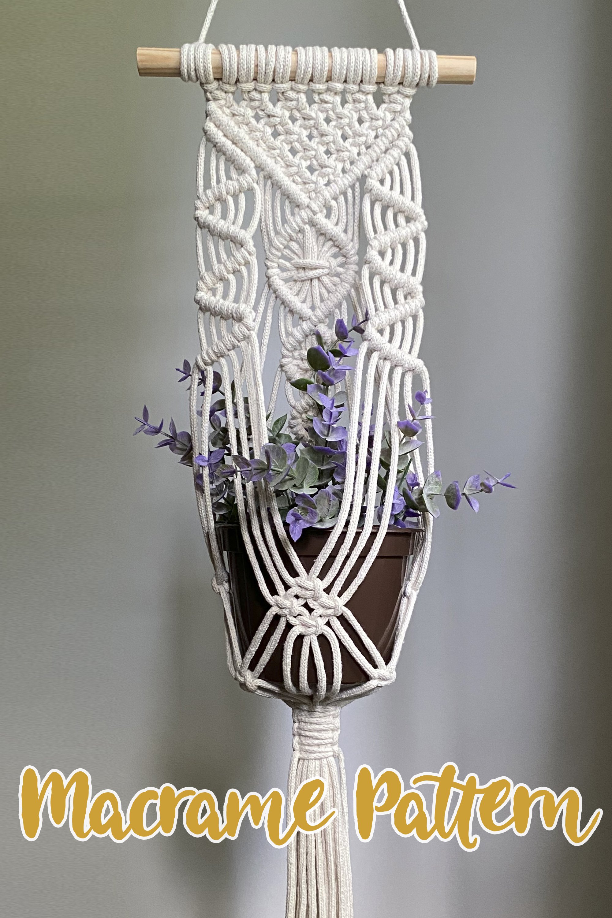 Macrame Plant Hanger Pattern PDF, Boho Decor DIY Tutorial