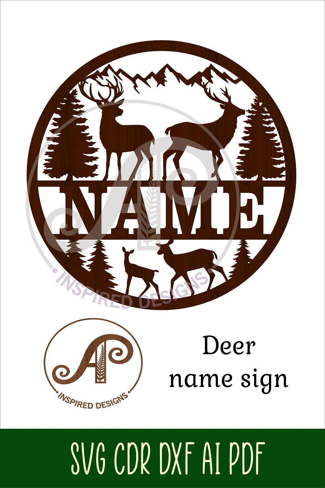 Deer Name Sign Svg Laser Cut Template deer-name-sign-svg-laser-cut-template
