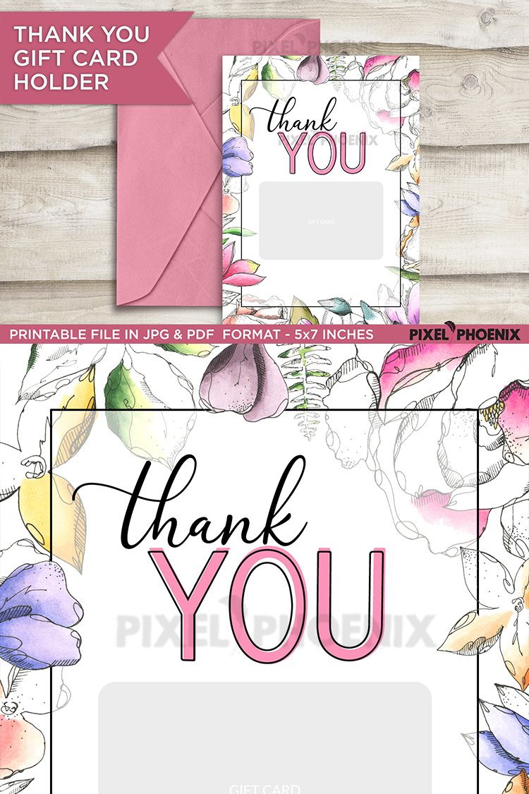 Thank You Printable Gift Card Holder