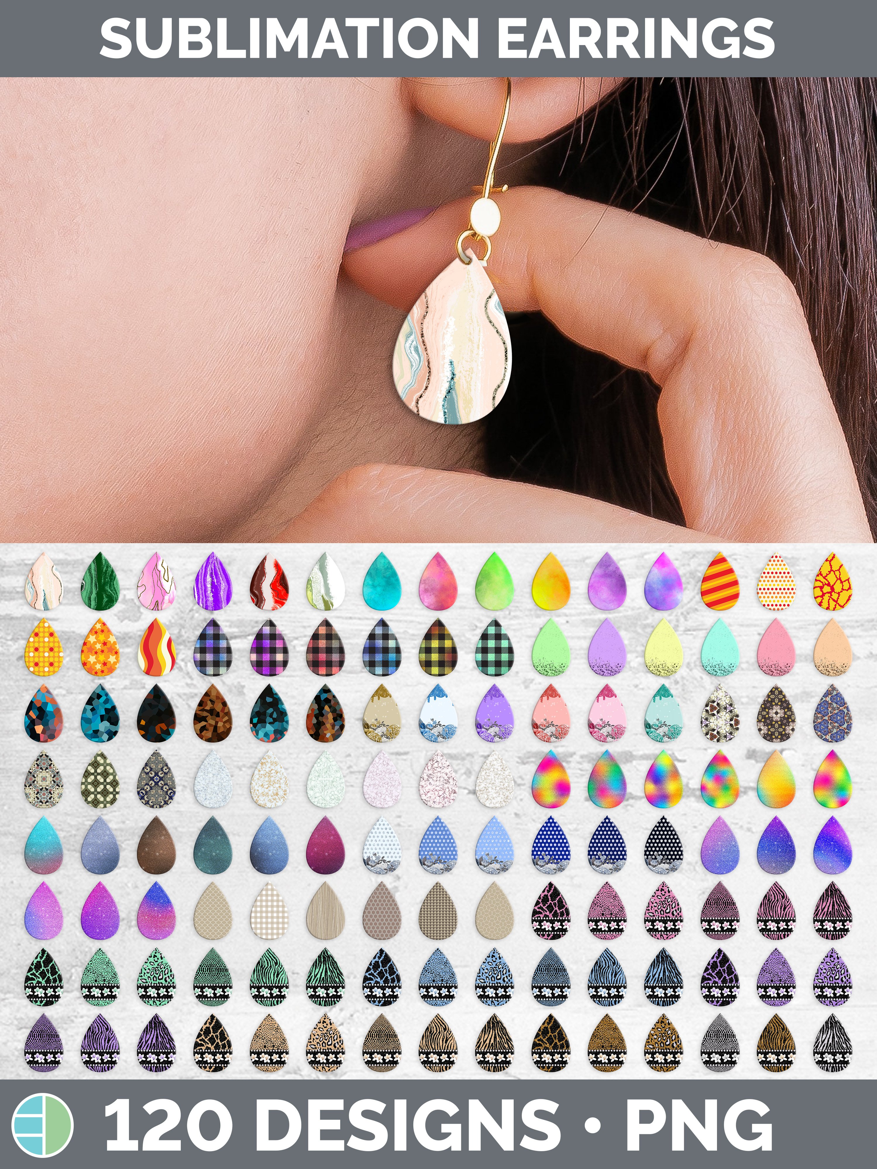 120 Teardrop Earrings Sublimation Designs |Mega Bundle