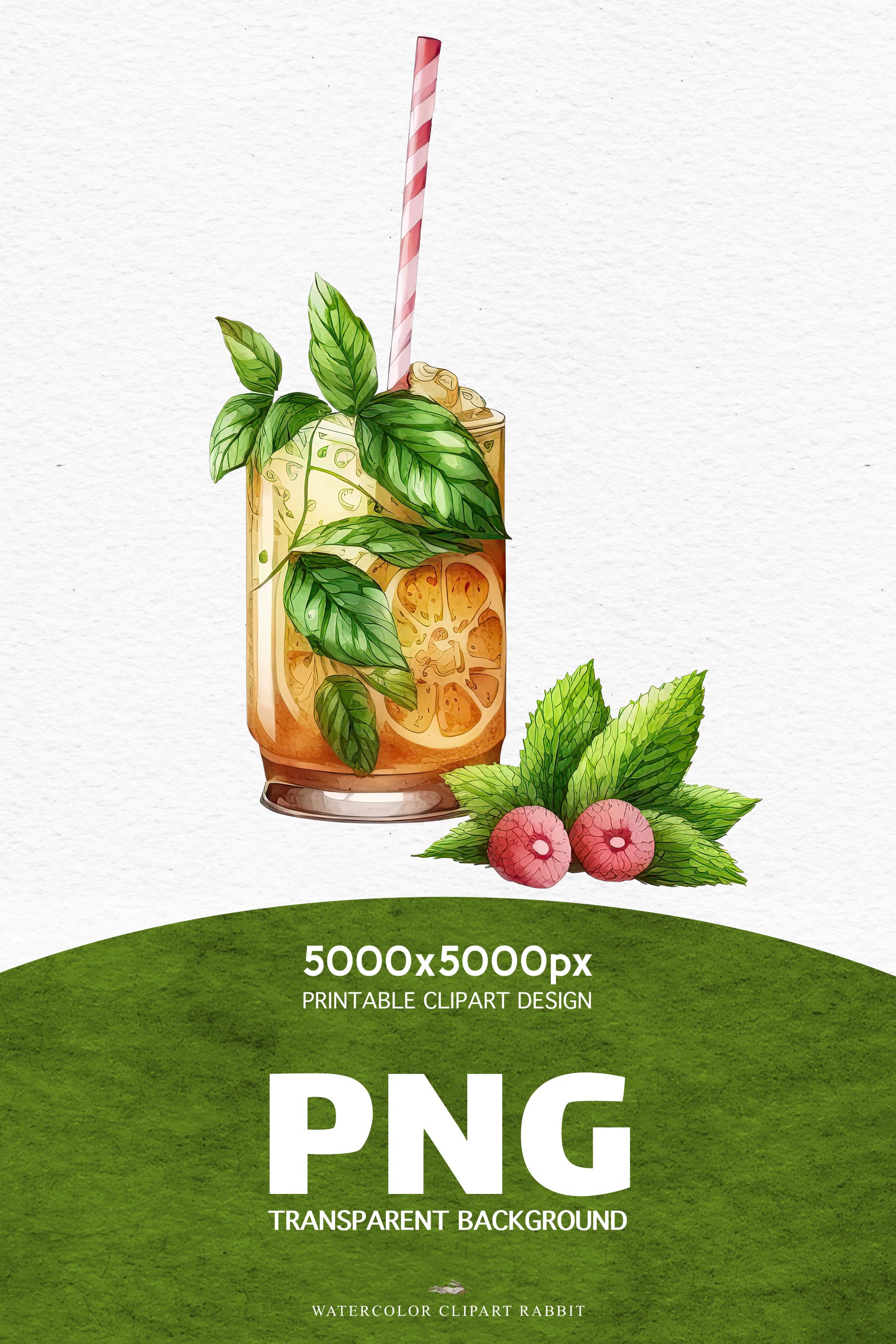 Cold Summer Cocktails Drinks Lemon Berries Clipart PNG image