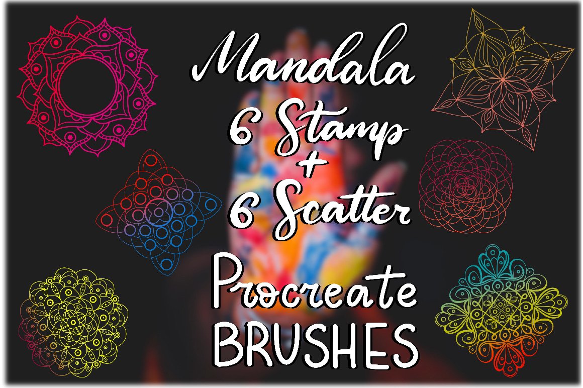 Brush set of 12 Mandala Procreate Brushes