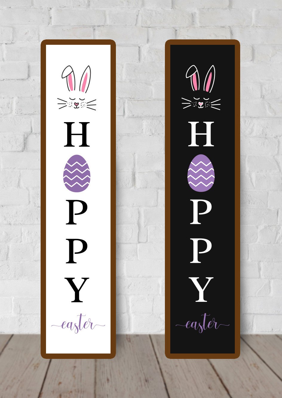 Easter Porch Sign SVG. Hoppy Easter Vertical Sign SVG