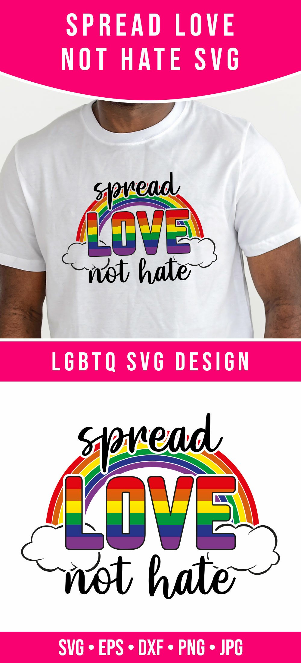 Spread Love Not Hate SVG Design