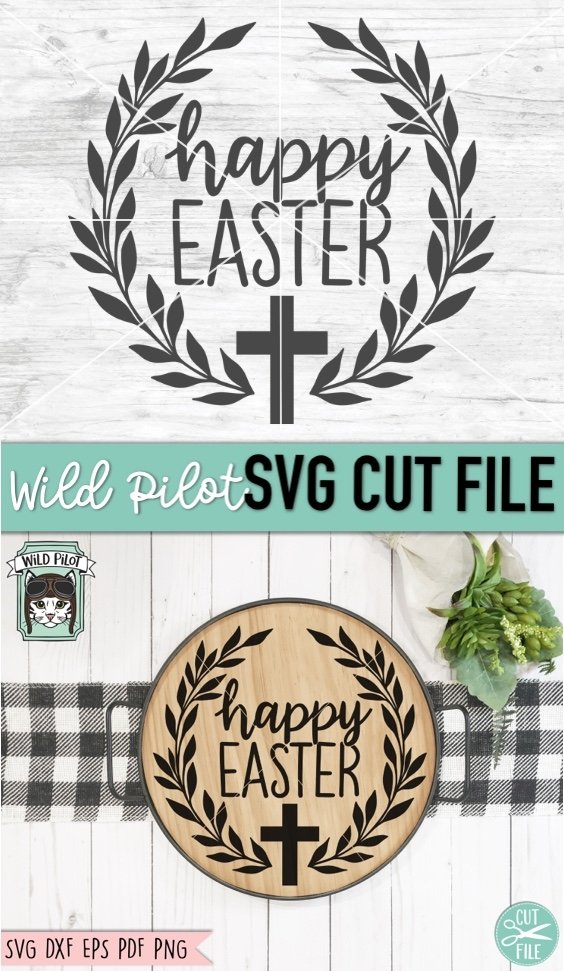 Download Happy Easter Wreath Svg Round Easter Sign Svg Cross Svg 1223258 Cut Files Design Bundles