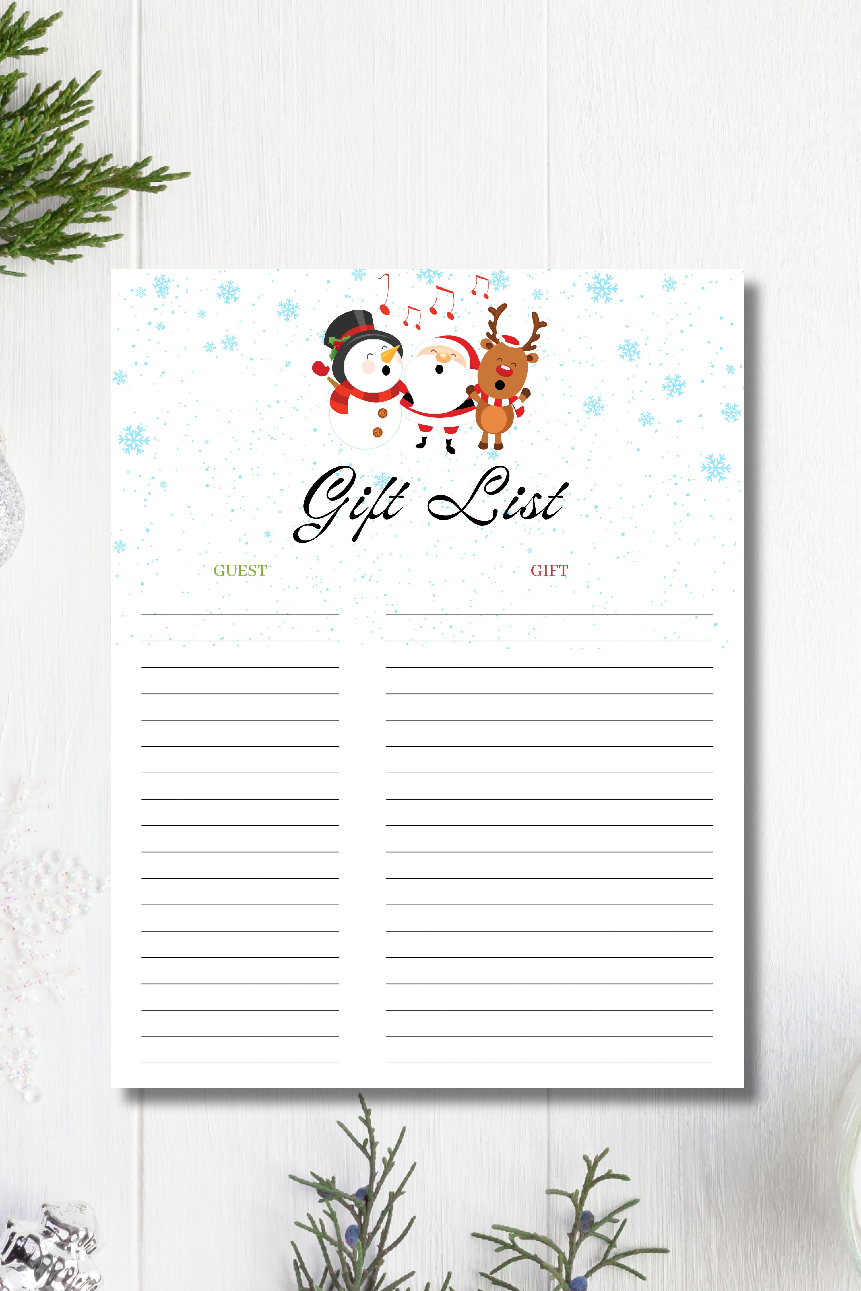 Christmas Gift List Printable (2967632)