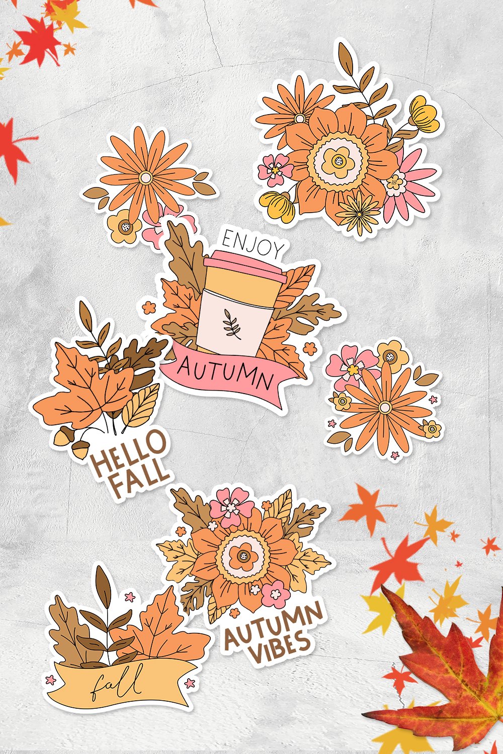 Printable Autumn Stickers | 10 PNG Stickers
